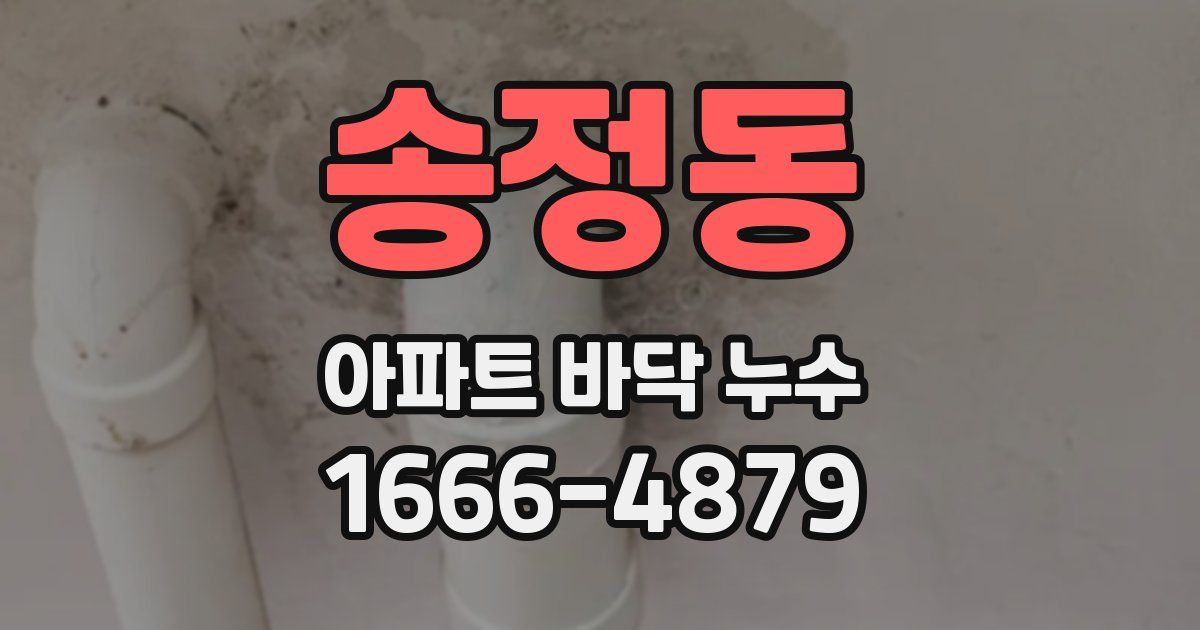 송정동 아파트 바닥 누수