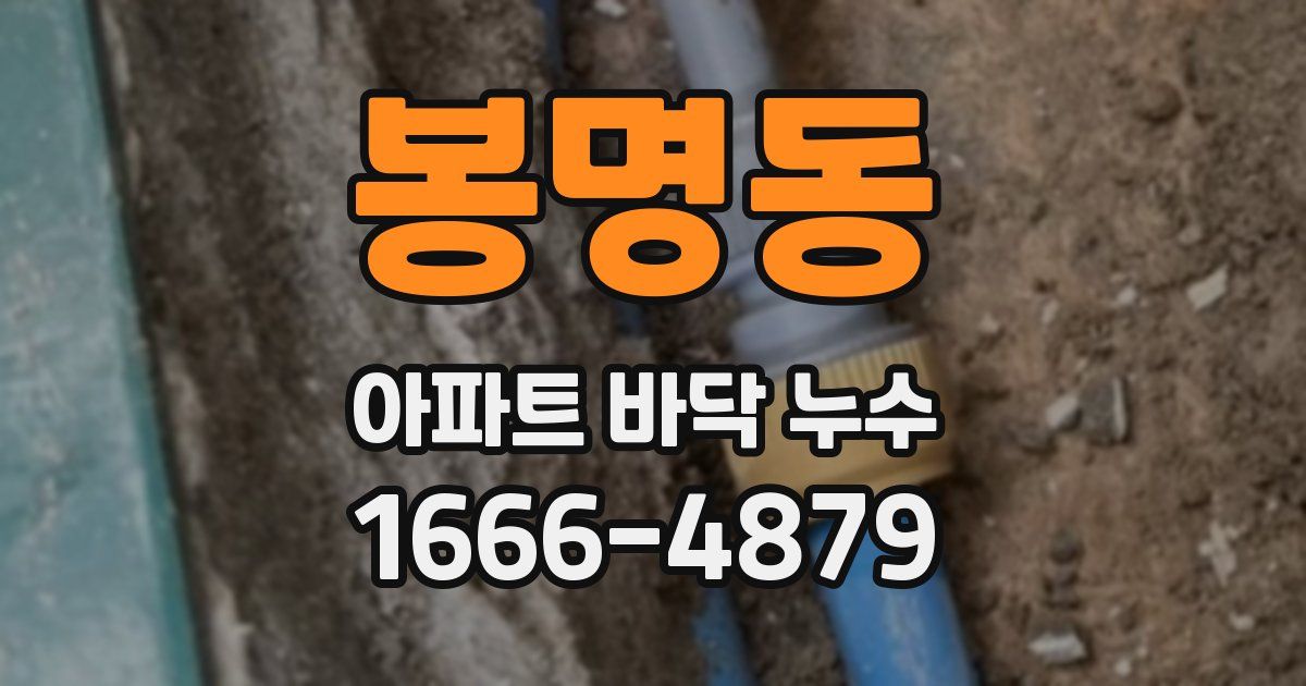 봉명동 아파트 바닥 누수