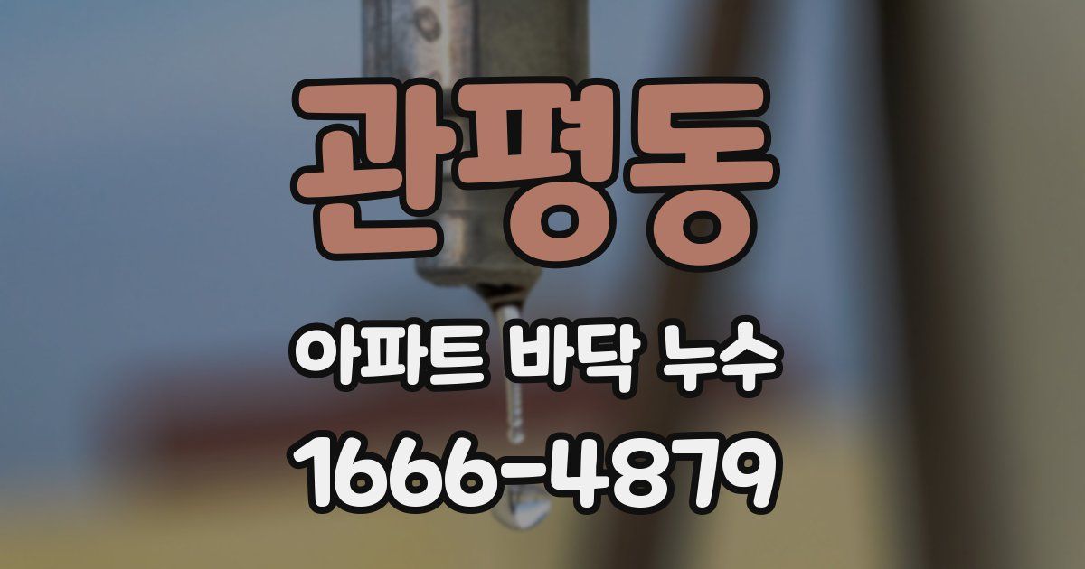 관평동 아파트 바닥 누수