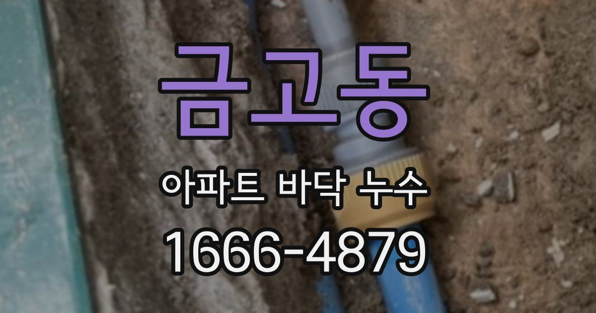 금고동 아파트 바닥 누수