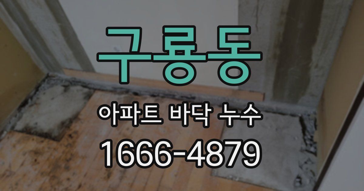 구룡동 아파트 바닥 누수