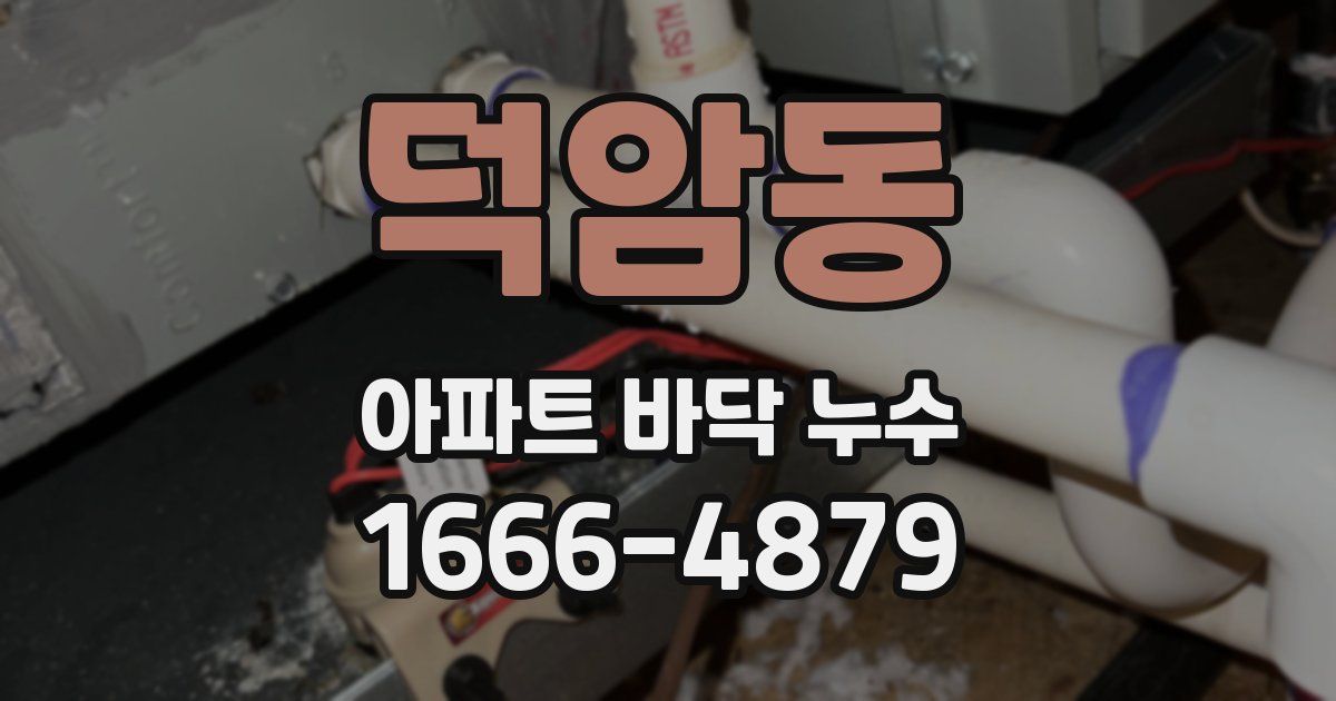 덕암동 아파트 바닥 누수