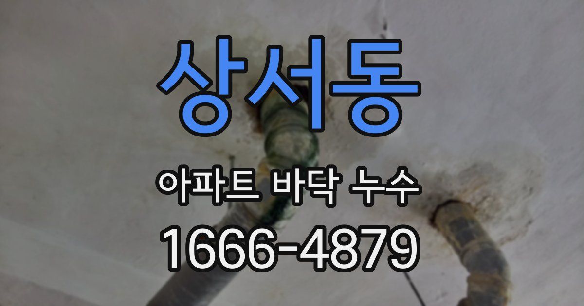 상서동 아파트 바닥 누수