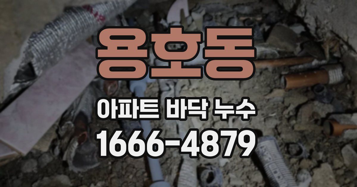 용호동 아파트 바닥 누수