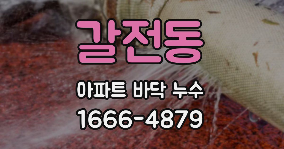 갈전동 아파트 바닥 누수