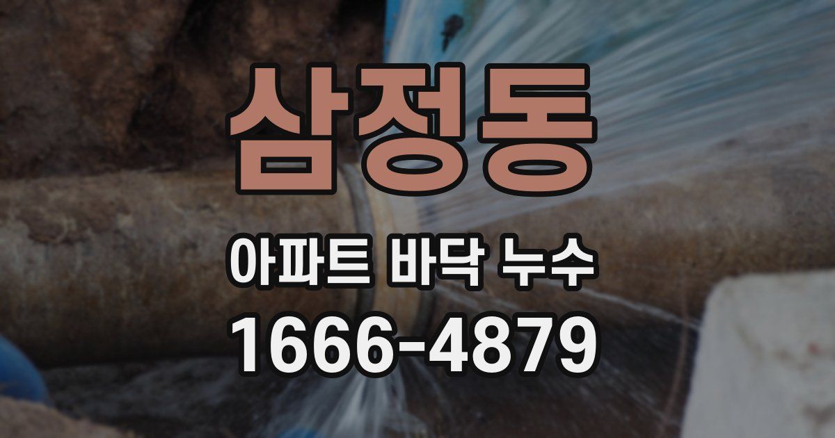 삼정동 아파트 바닥 누수