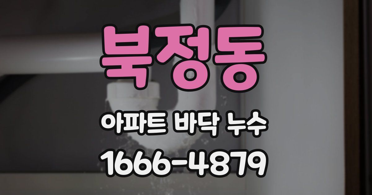 북정동 아파트 바닥 누수