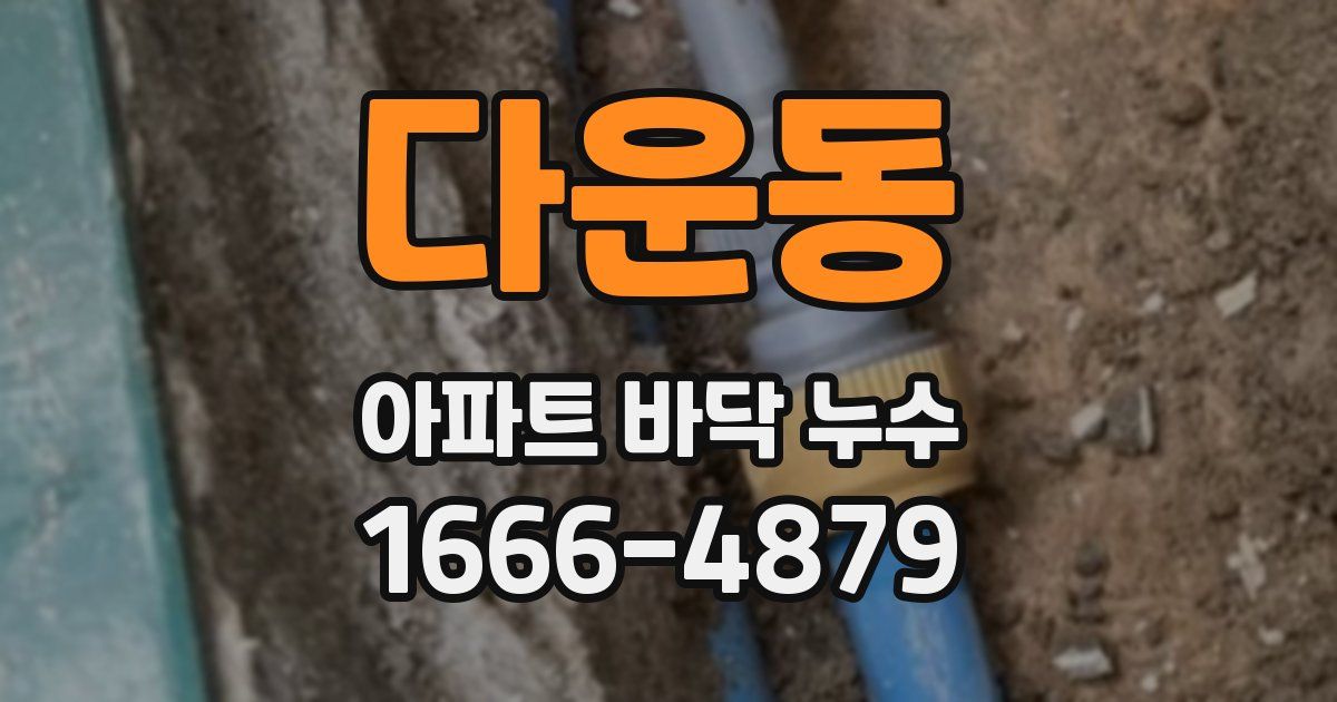 다운동 아파트 바닥 누수