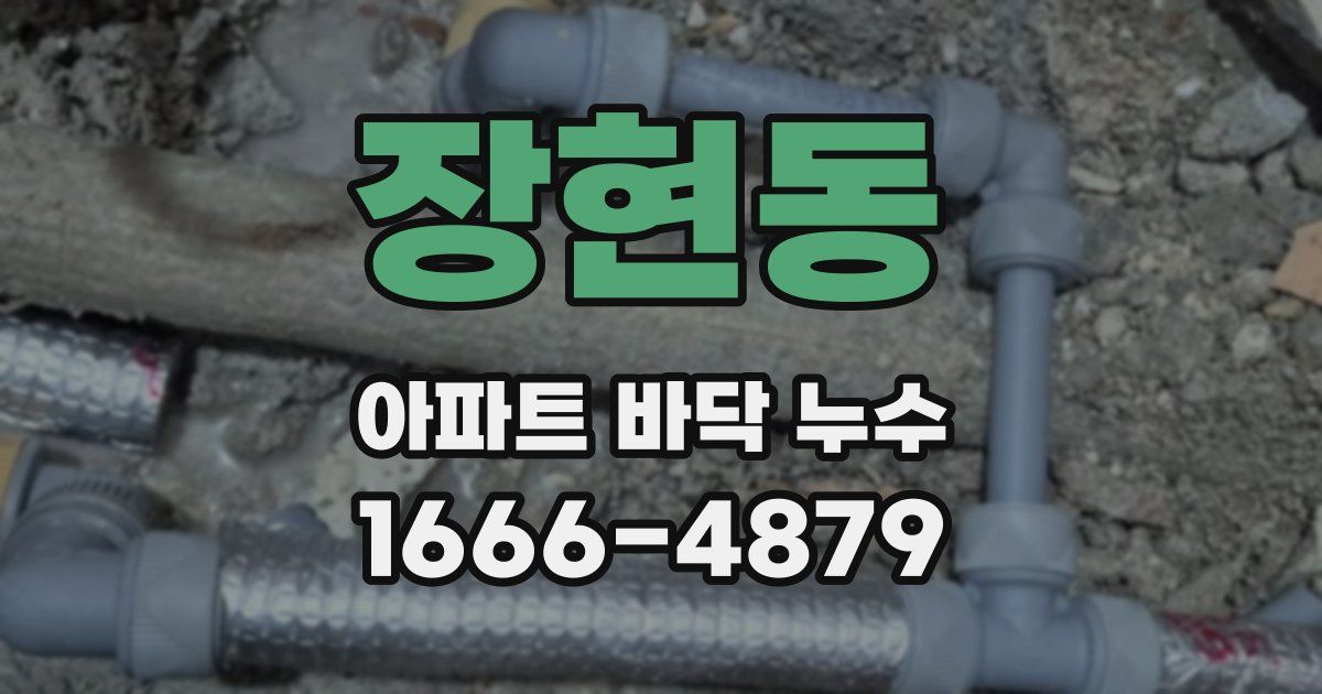 장현동 아파트 바닥 누수