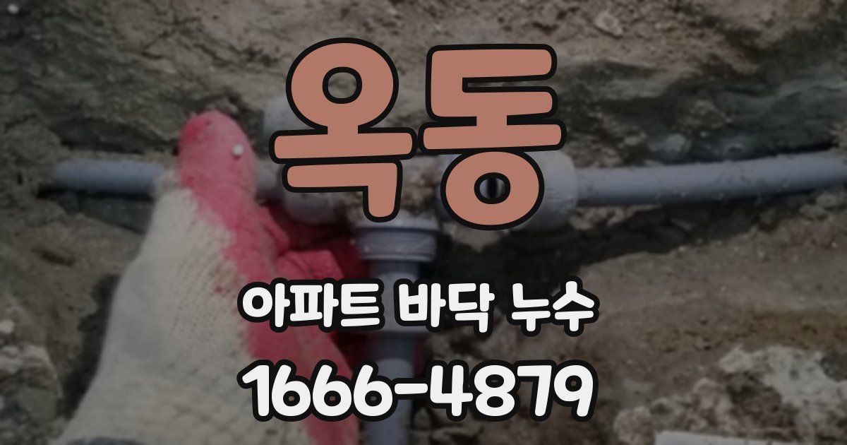 옥동 아파트 바닥 누수