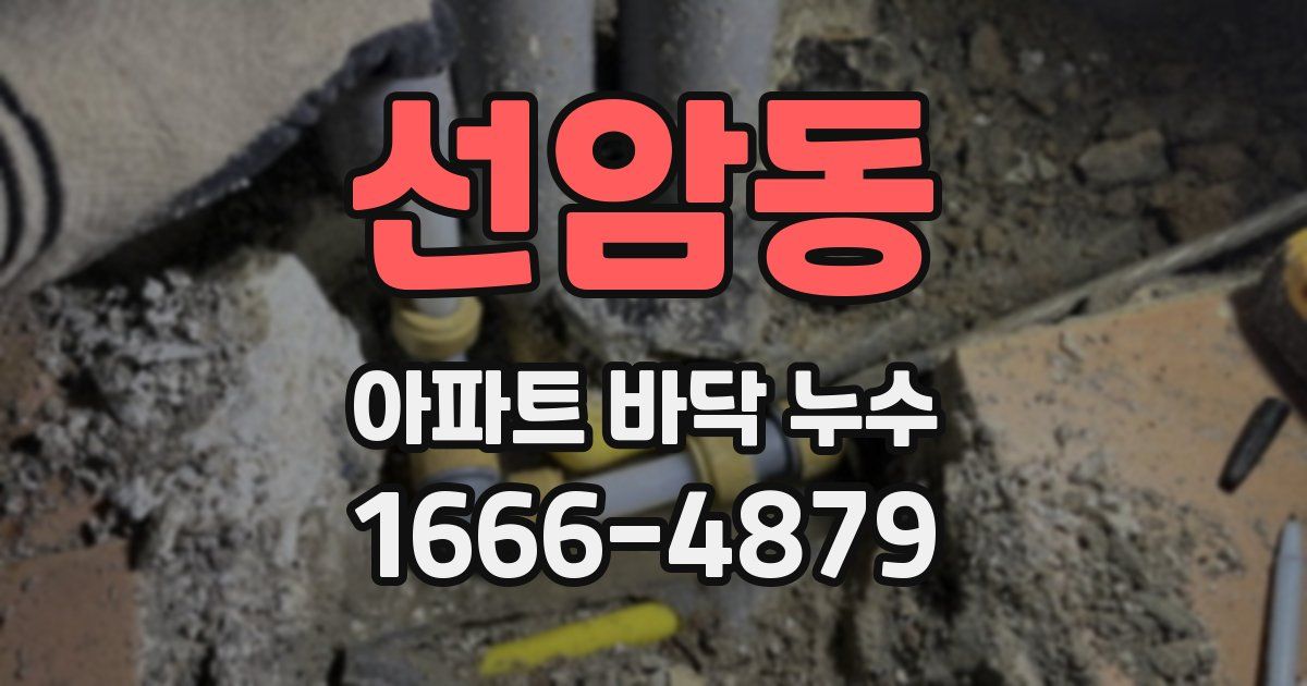 선암동 아파트 바닥 누수