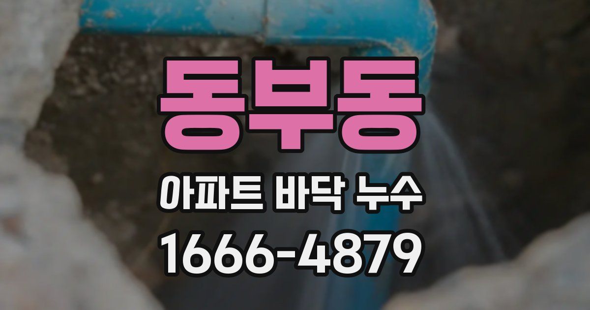 동부동 아파트 바닥 누수