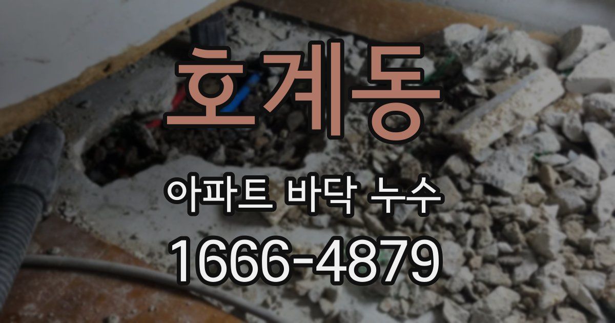 호계동 아파트 바닥 누수