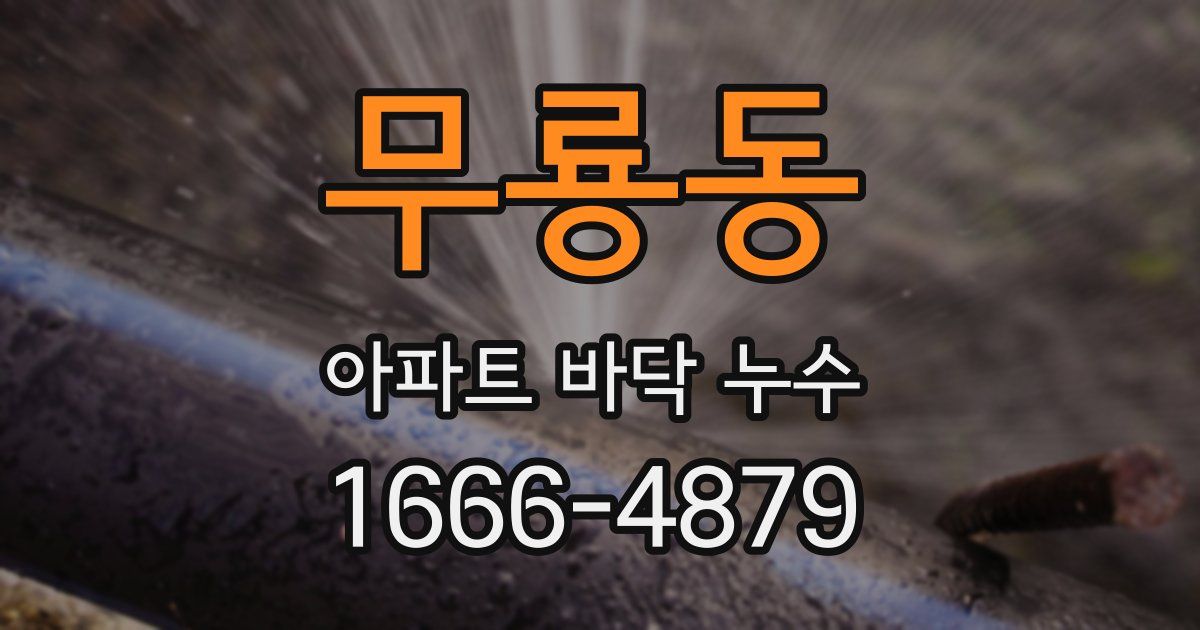 무룡동 아파트 바닥 누수