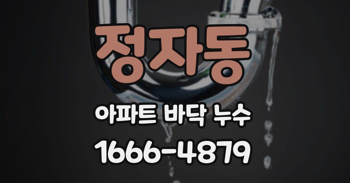 정자동 아파트 바닥 누수
