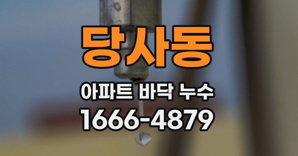 당사동 아파트 바닥 누수