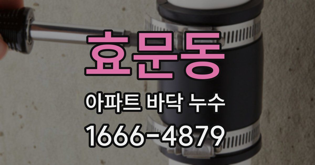 효문동 아파트 바닥 누수