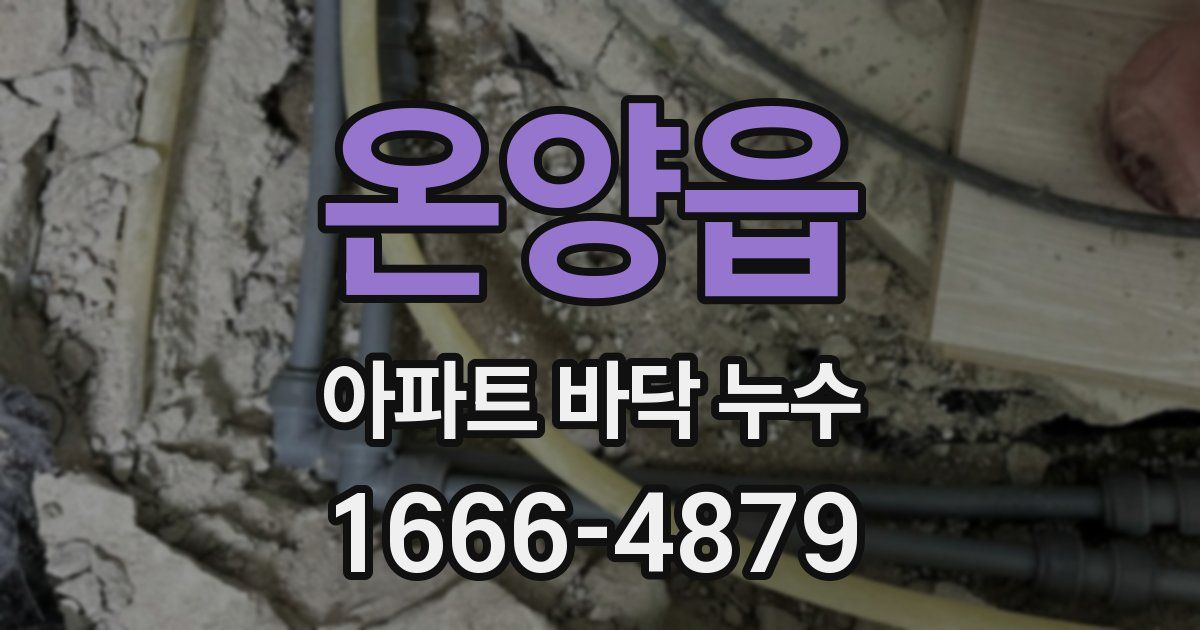온양읍 아파트 바닥 누수