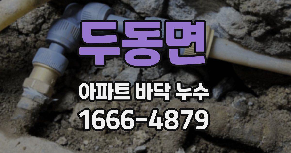 두동면 아파트 바닥 누수