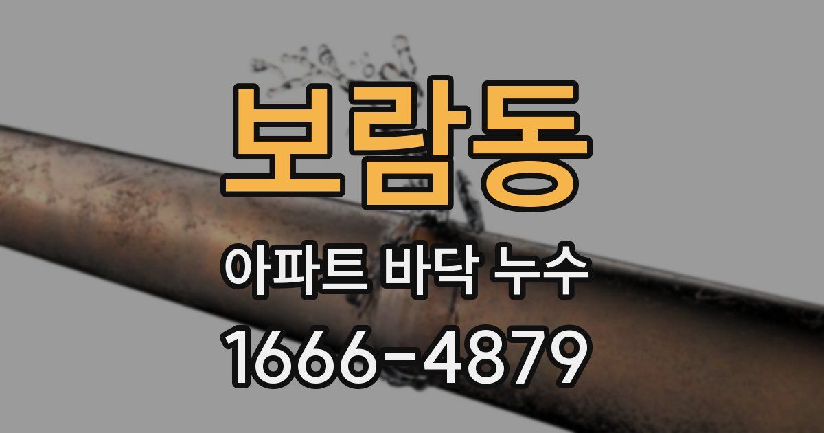 보람동 아파트 바닥 누수