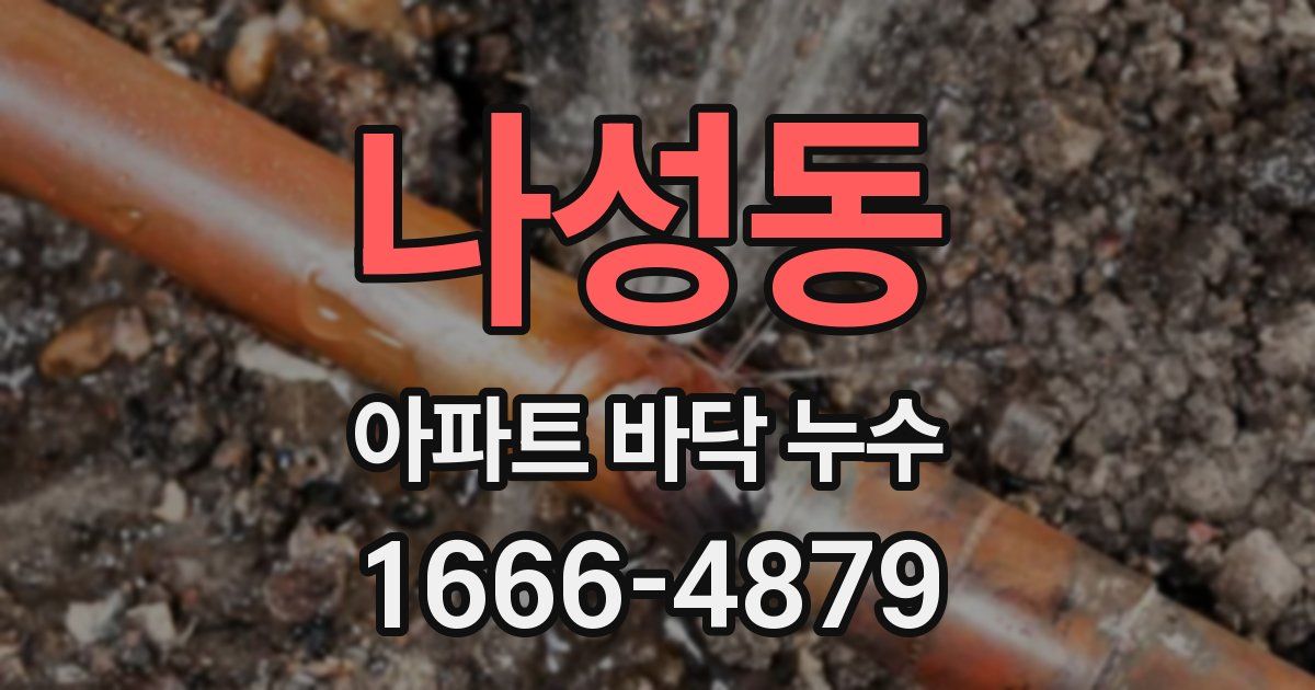 나성동 아파트 바닥 누수