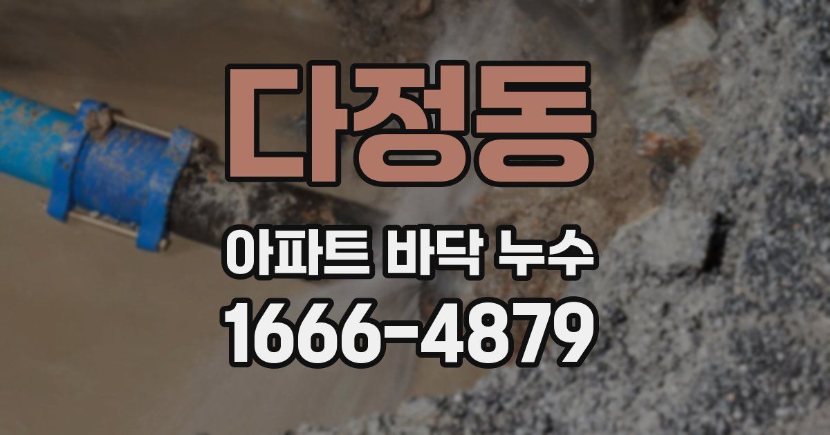 다정동 아파트 바닥 누수