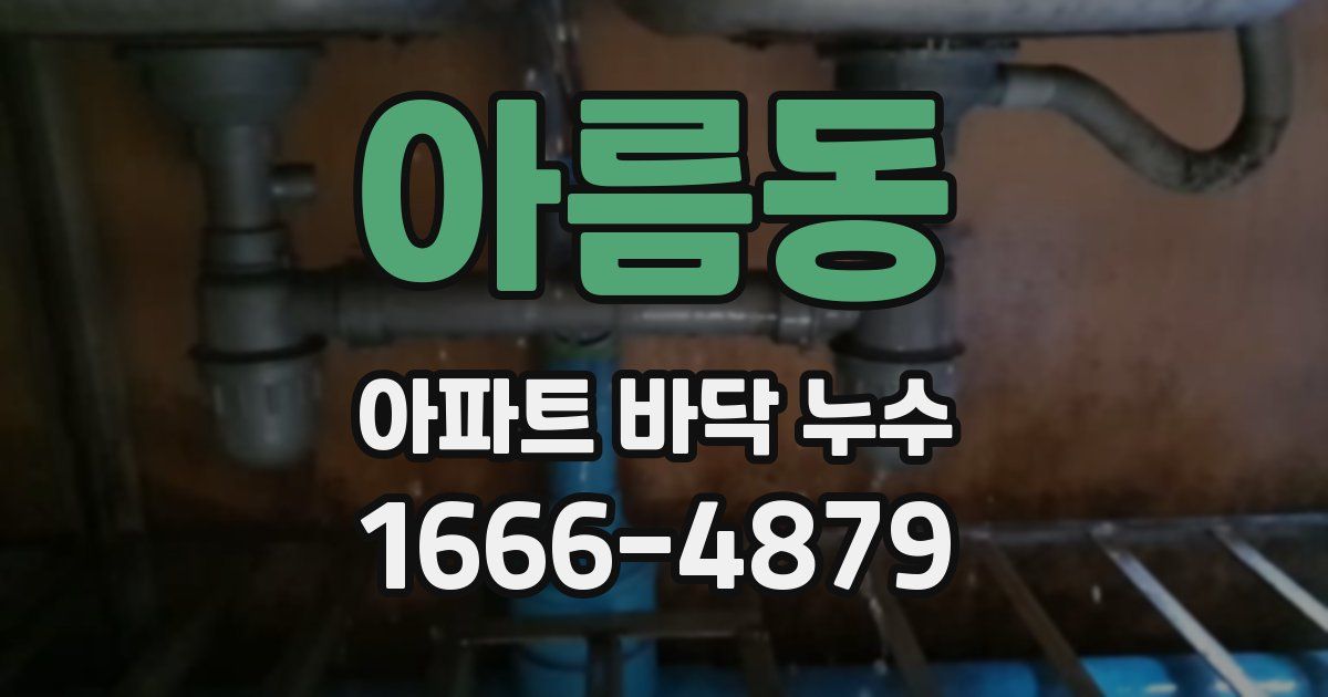 아름동 아파트 바닥 누수