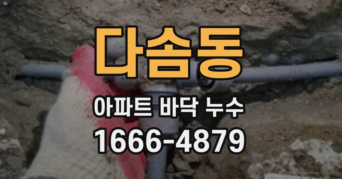 다솜동 아파트 바닥 누수
