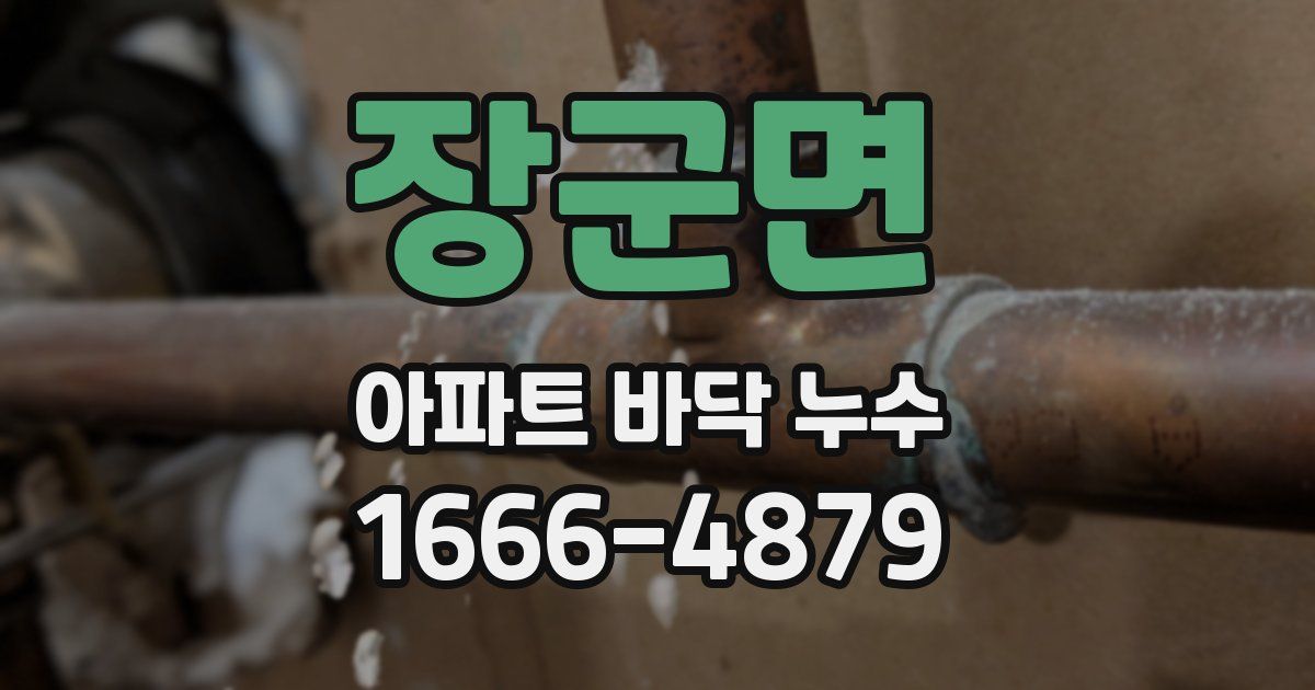 장군면 아파트 바닥 누수