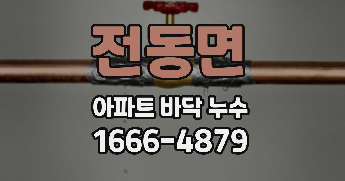 전동면 아파트 바닥 누수