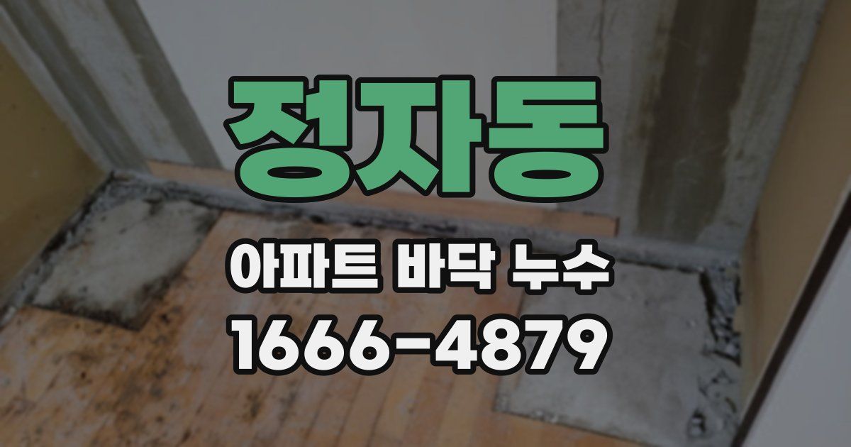 정자동 아파트 바닥 누수