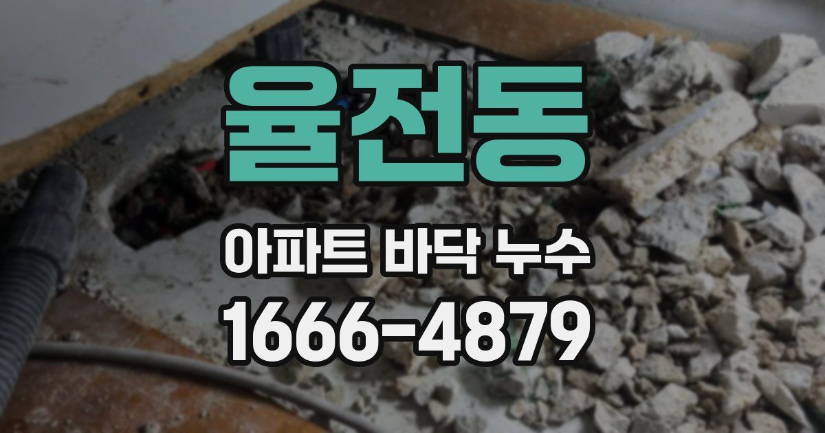 율전동 아파트 바닥 누수