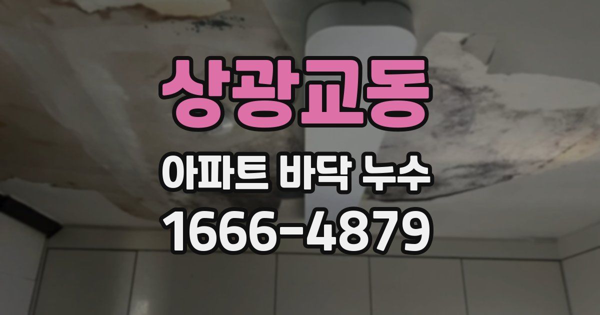 상광교동 아파트 바닥 누수