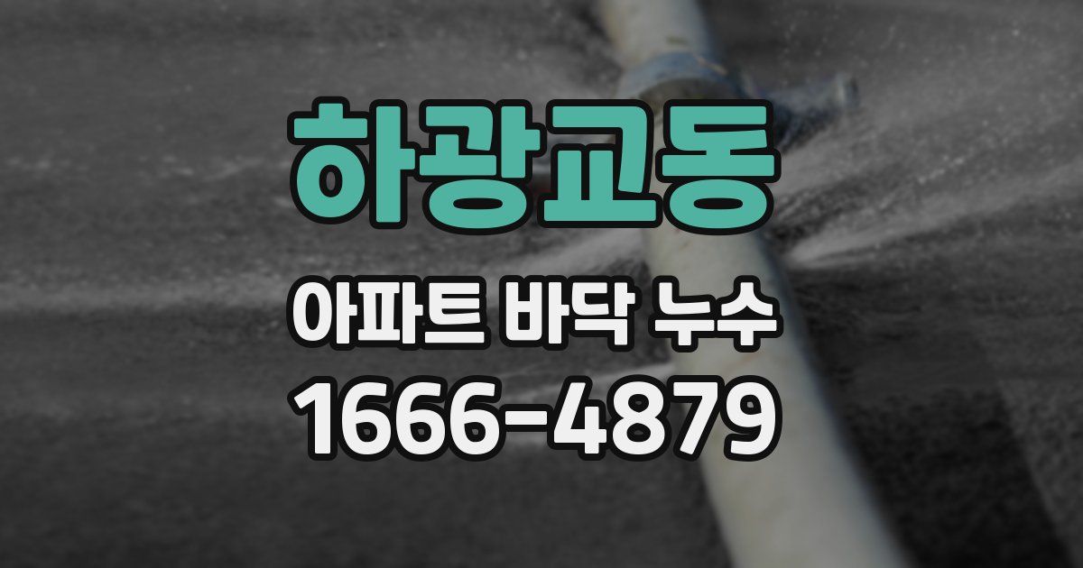하광교동 아파트 바닥 누수