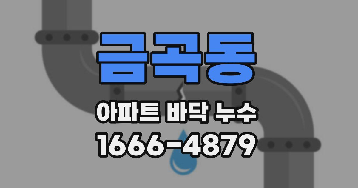 금곡동 아파트 바닥 누수