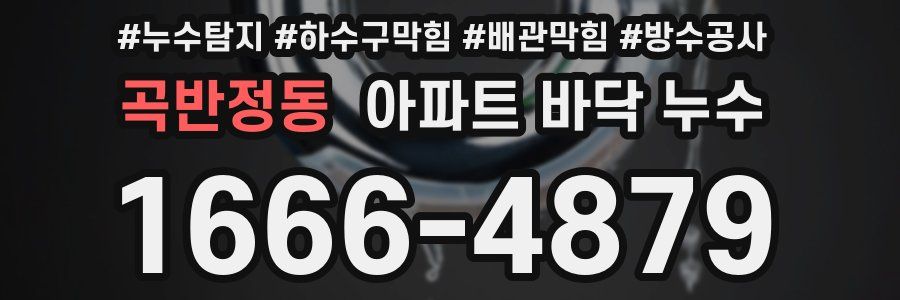 곡반정동 아파트 바닥 누수