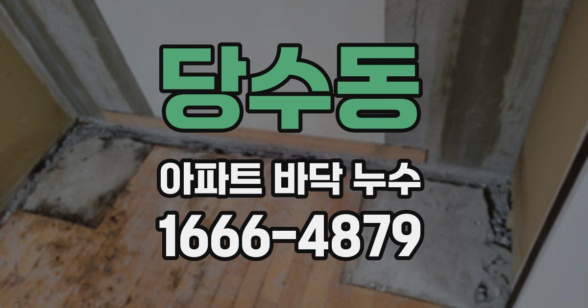 당수동 아파트 바닥 누수
