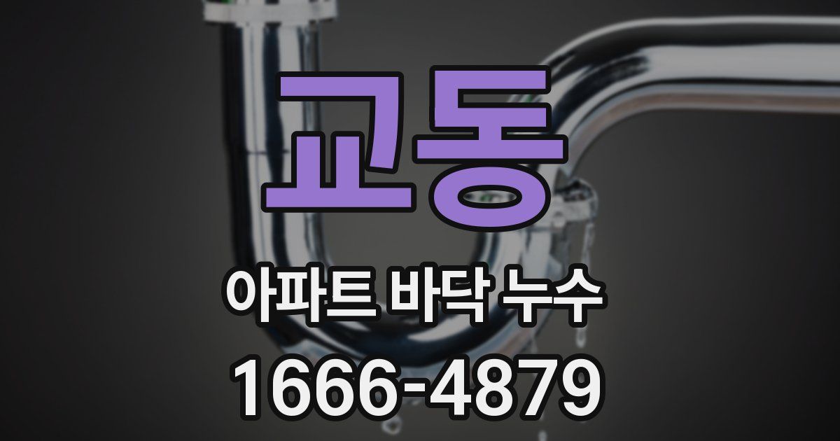 교동 아파트 바닥 누수