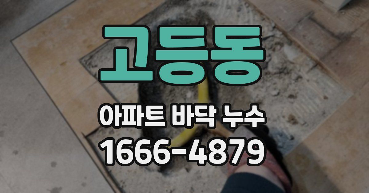 고등동 아파트 바닥 누수