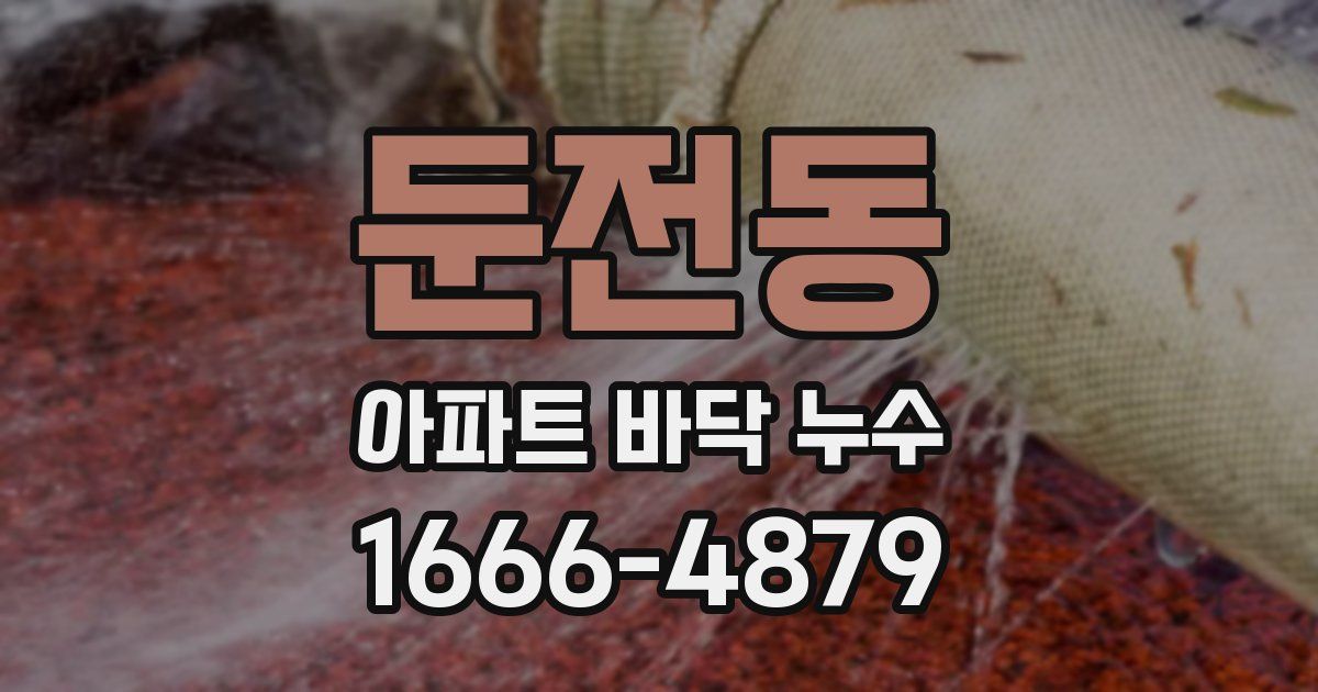 둔전동 아파트 바닥 누수