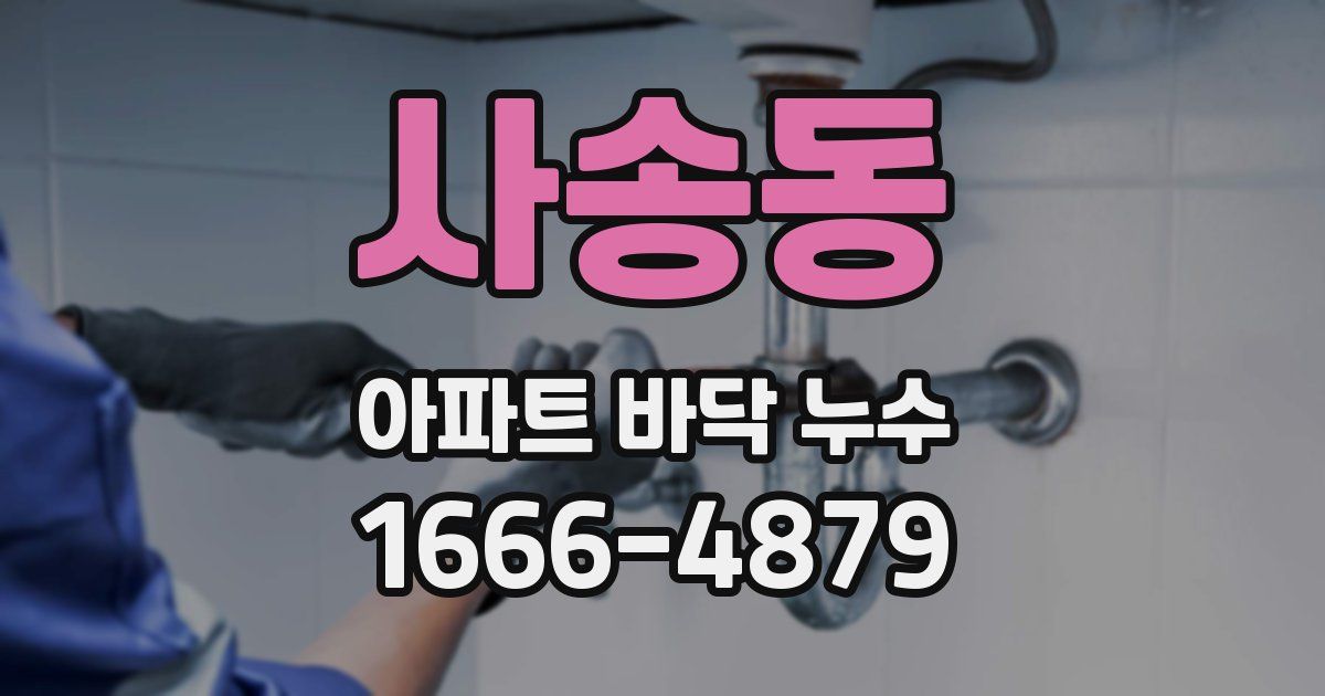 사송동 아파트 바닥 누수
