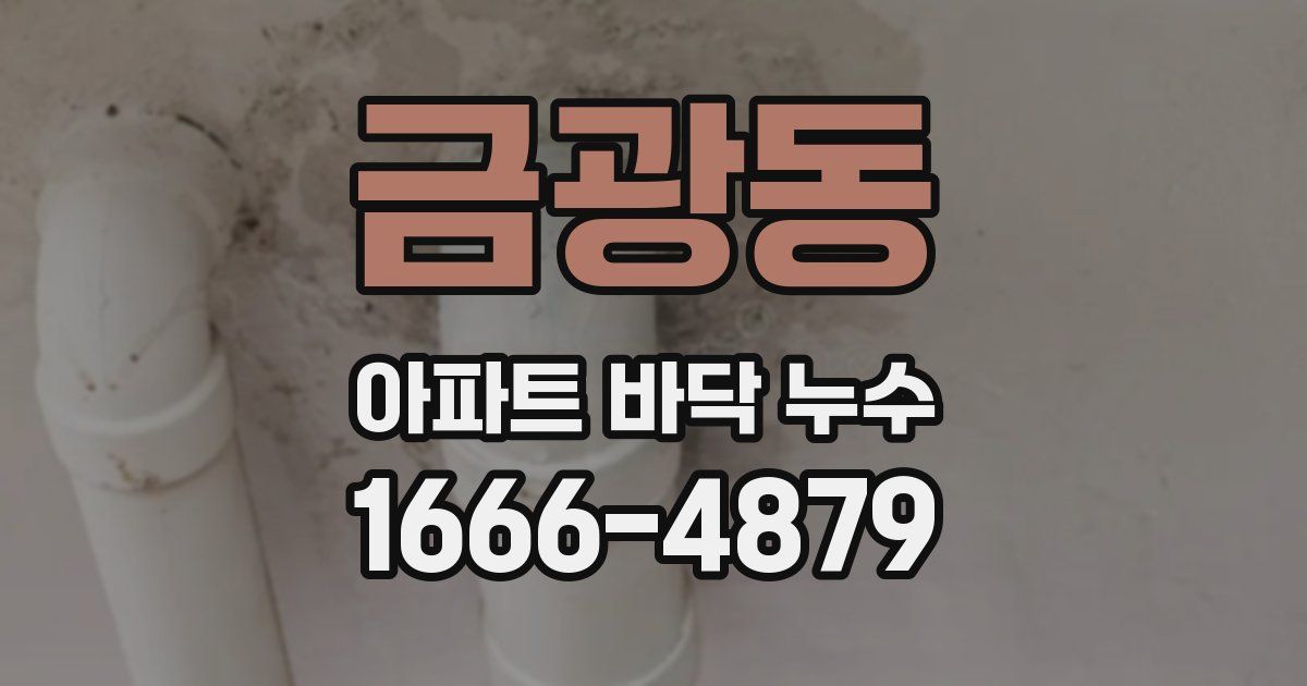 금광동 아파트 바닥 누수