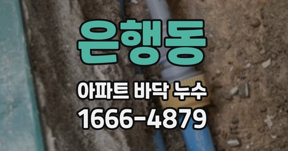 은행동 아파트 바닥 누수