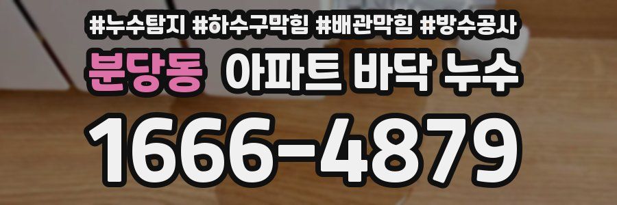 분당동 아파트 바닥 누수