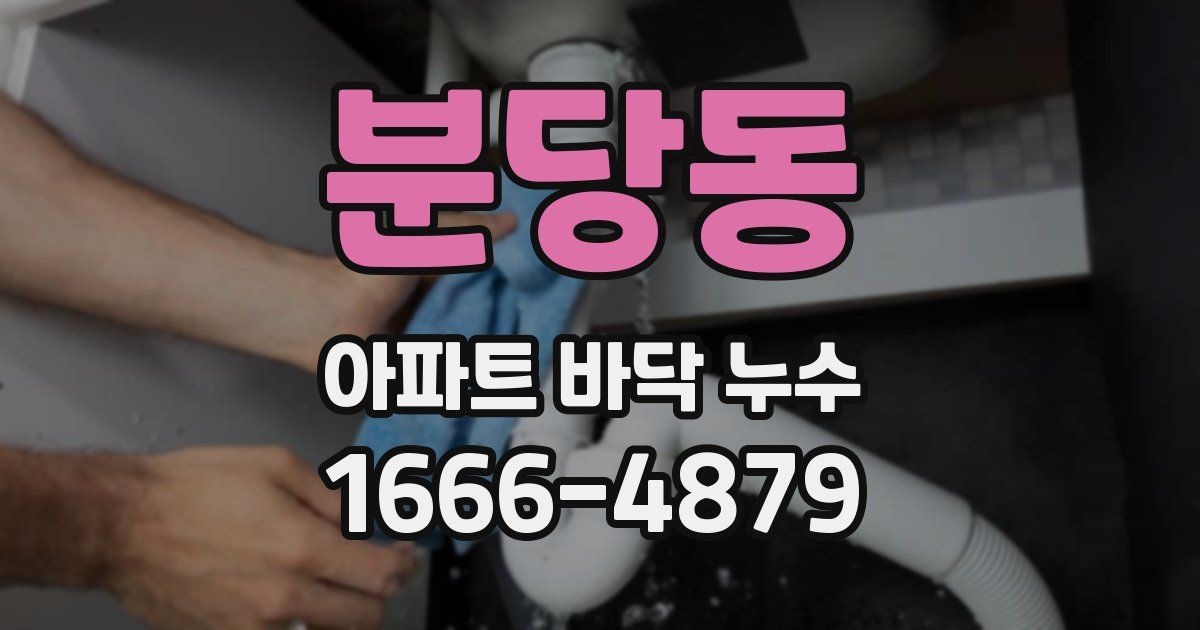 분당동 아파트 바닥 누수