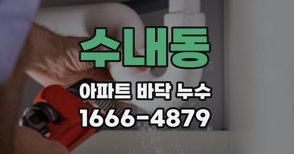 수내동 아파트 바닥 누수