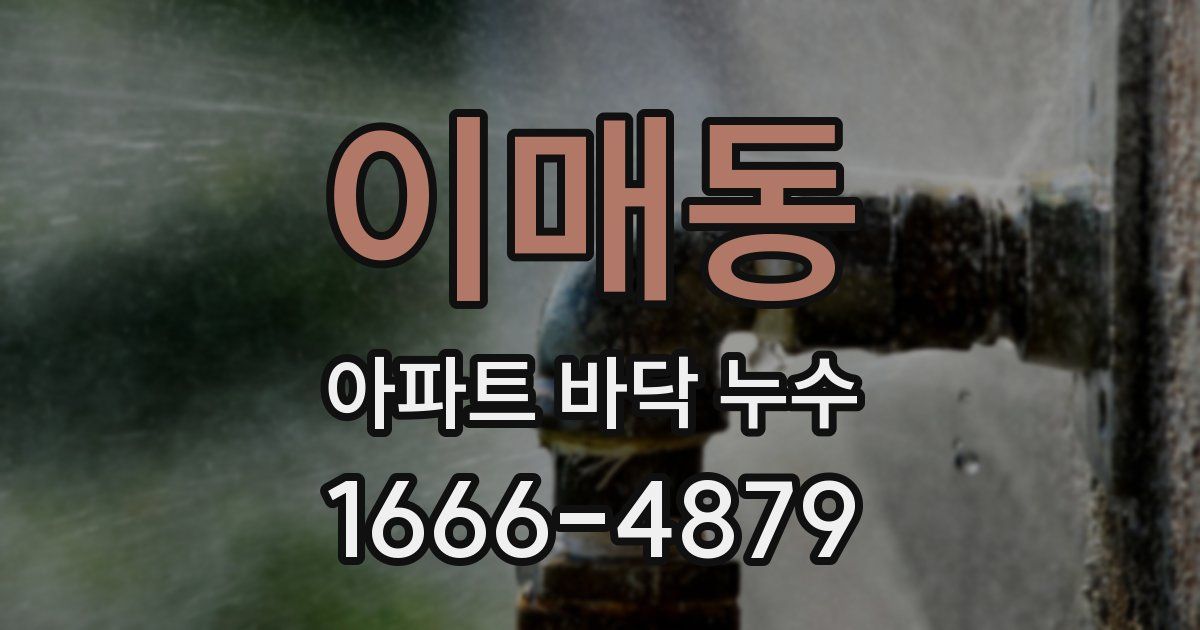 이매동 아파트 바닥 누수
