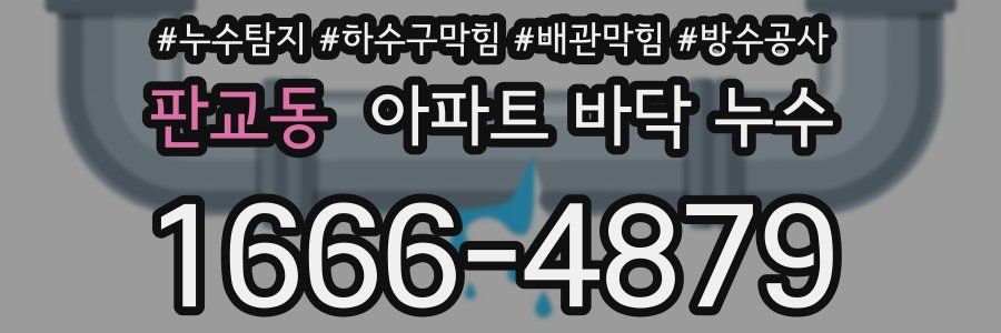 판교동 아파트 바닥 누수