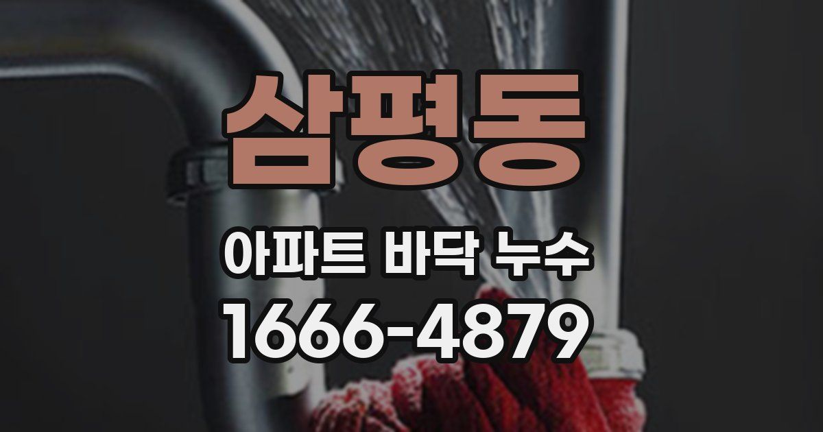 삼평동 아파트 바닥 누수