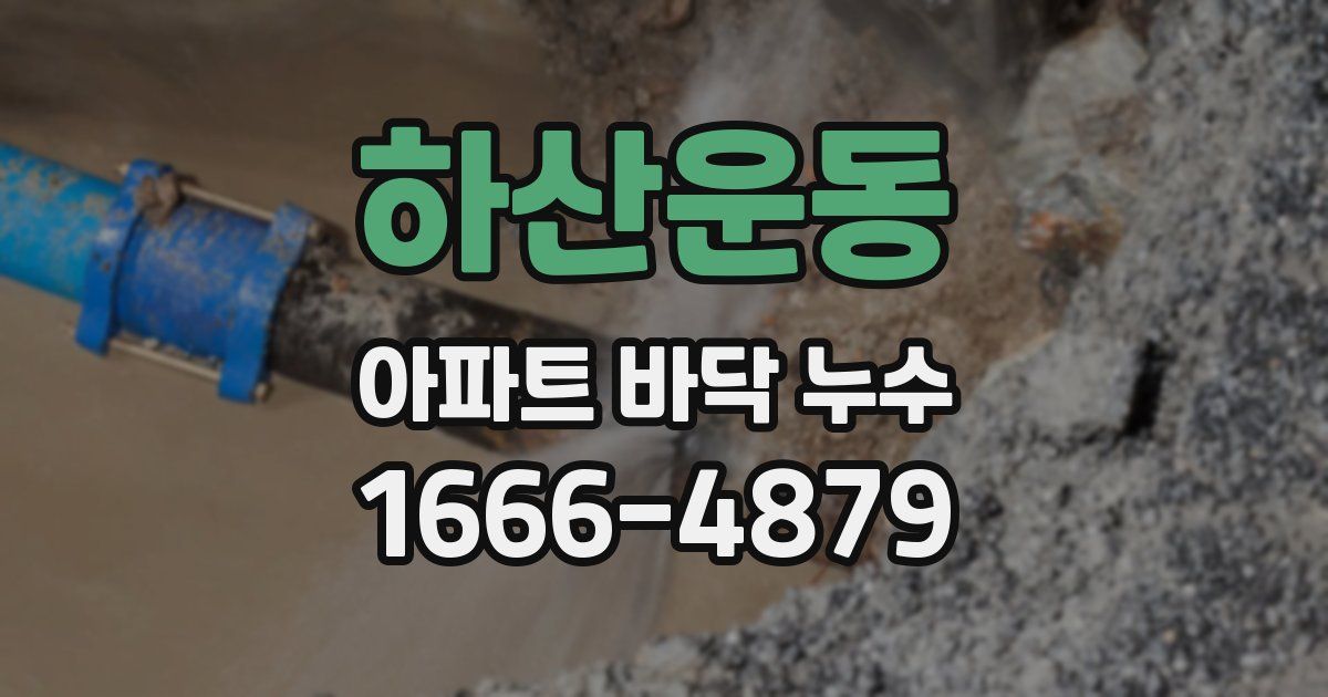 하산운동 아파트 바닥 누수